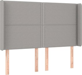 vidaXL Κρεβάτι Boxspring με Στρώμα &amp; LED Αν.Γκρι 140x200εκ. Υφασμάτινο