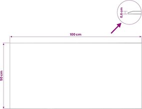 vidaXL Επιφάνεια Τραπεζιού Διαφανής 50 x 100 εκ. από Ψημένο Γυαλί