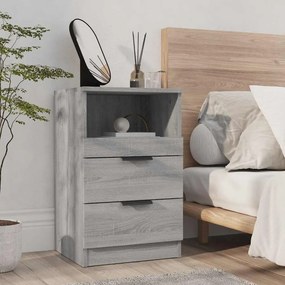 vidaXL Κομοδίνο Γκρι Sonoma από Επεξεργασμένο Ξύλο
