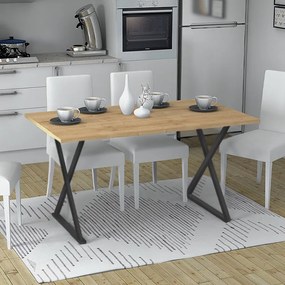 Τραπέζι Bette Megapap χρώμα sonoma - ανθρακί 140x80x76εκ.