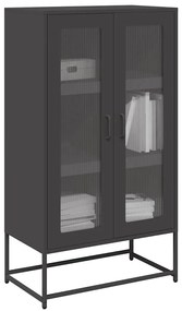 Highboard Μαύρο 68x39x123 cm Χάλυβας - Μαύρο