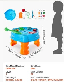 VEVOR Water Table for Toddlers Kids Activity Sensory Table with 9PCS Accessories