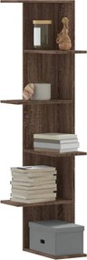 vidaXL Γωνιακή Ραφιέρα Τοίχου Καφέ Δρυς 36,5x36,5x140 εκ. Επεξ. Ξύλο
