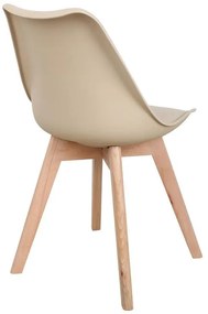 Καρέκλα Gaston PP-PU taupe απόχρωση- φυσικό πόδι 58x47x85εκ 44x52x78 εκ.