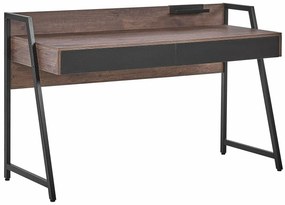 Τραπέζι γραφείου Berwyn 284, Με συρτάρια, 88x124x48cm, 24 kg, Σκούρο ξύλο | Epipla1.gr