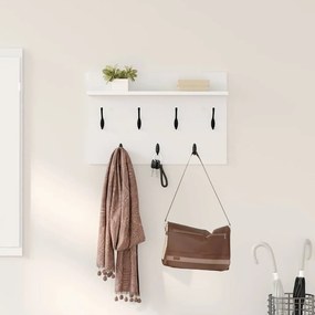 vidaXL Τοίχου Κρεμάστρα Λευκό 60 x 40 x 12 cm Επεξεργασμένο ξύλο