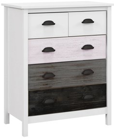 HOMCOM Έπιπλο μπουφέ, Συρταριέρα, 5 συρτάρια, βαμμένη επιφάνεια, MDF &amp; ξύλο πεύκου, 70 x 38 x 85 cm, Λευκό