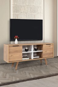 Έπιπλο Τηλεόρασης Sapphire Δρυς / Λευκό POUL 130x35x18