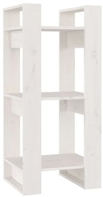 vidaXL Βιβλιοθήκη/Διαχωριστικό Χώρου Λευκό 41x35x91 εκ. Μασίφ Πεύκο