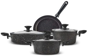 Μαγειρικά Σκεύη (Σετ 7Τμχ) 216KRC1226 18/22/26cm Black Hermia Αλουμίνιο