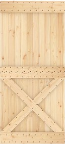 vidaXL Συρόμενη Πόρτα Φυσικό και Μαύρο 95 x 210 cm