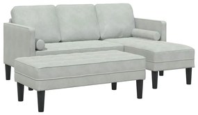 vidaXL Σετ Καναπέ 2 pcs Ανοιχτό γκρι 173 x 131 x 67 εκ Βελούδο