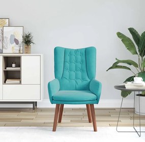 vidaXL Πολυθρόνα Τιρκουάζ 63 x 67 x 94 εκ. Βελούδο