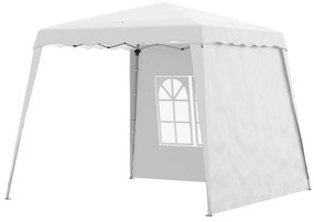 Outsunny Pop Up Pavillon Faltpavillon, inkl. Fernstern, wetterbeständig, 240 x 240 x 250 cm, Weiß