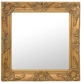 vidaXL Καθρέφτης Τοίχου με Μπαρόκ Στιλ Χρυσός 50 x 50 εκ.