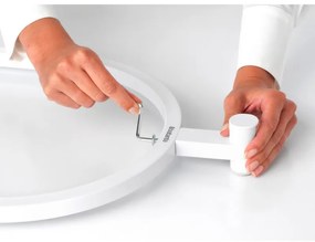 Πολυλειτουργική κρεμάστρα ρούχων Brabantia Linn 1008928, 3 ράφια, Οβάλ μέρος για κρέμασμα σακακιού, Ανθεκτικό στη διάβρωση, Λευκό