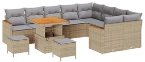 vidaXL Σετ Καναπέ Κήπου 12 pcs Μπεζ συνθετικό ρατάν