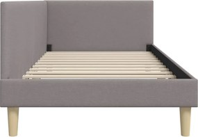 vidaXL Κρεβάτι Γωνίας Taupe 80 x 200 cm Ύφασμα