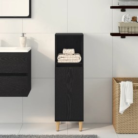 vidaXL Ντουλάπα Μπάνιου Μαύρο Δρυς 30x30x100 εκ Επεξεργασμένο Ξύλο