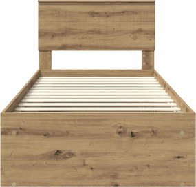 vidaXL Σκελετός Κρεβατιού Artisan Δρυς 90 x 200 cm