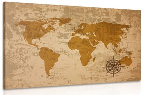 Εικόνα χάρτη του παλιού κόσμου με πυξίδα