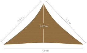 Πανί Σκίασης Taupe 3,5 x 3,5 x 4,9 μ. από HDPE 160 γρ./μ² - Μπεζ-Γκρι