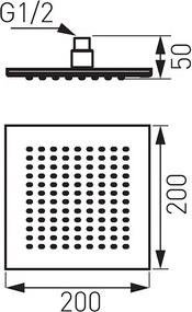 Ferro DSN04 Cromo 20x20 - Ντουζ κεφαλής Slim