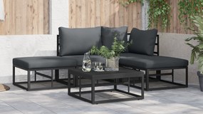 vidaXL Σετ Καναπέ Κήπου 5 pcs Μαύρο 70 x 70 x 32 εκ Αλουμίνιο