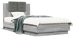 Πλαίσιο Κρεβατιού με Κεφαλάρι Γκρι Sonoma 75x190 εκ. Επεξ. Ξύλο