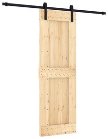 vidaXL Συρόμενη Μεσόπορτα με Μηχανισμό 70 x 210 εκ. Μασίφ Ξύλο Πεύκου