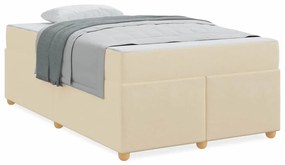 vidaXL Σκελετός Κρεβατιού με στρώμα Κρεμ 120 x 200 cm ύφασμα