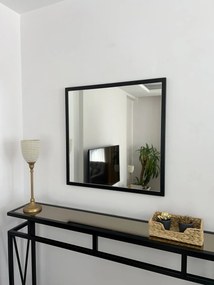 Stewehome Καθρέφτης Μαύρο Μεταλλικό Πλαίσιο 60x60 cm