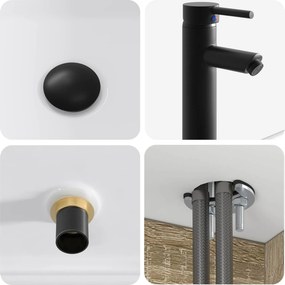 vidaXL Επιτοίχιος νιπτήρας βανίλιας Sonoma Δρυς 49 x 41 x 63 εκ.
