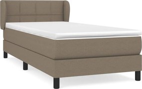 vidaXL Κρεβάτι Boxspring με Στρώμα Taupe 100 x 200 εκ. Υφασμάτινο