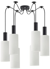 SE21-BL-4-BL6-GL3 ADEPT TUBE Black Pendant White Glass+