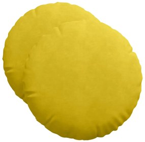 vidaXL Μαξιλάρια καθισμάτων 2 pcs Κίτρινο Ø 40 x 13 εκ. Βελούδο