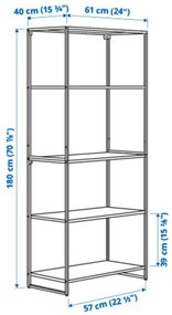 JOSTEIN ραφιέρα/εσωτερικού/εξωτερικού χώρου/μέταλλο, 61x40x180 cm 494.372.03