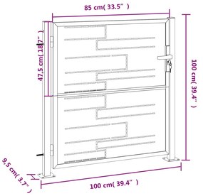Πόρτα Περίφραξης Κήπου 100 x 100 εκ. από Ανοξείδωτο Ατσάλι - Ασήμι