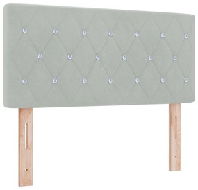 vidaXL Κρεβάτι με Στρώμα Light Grey 90x200 cm από Βελούδο