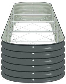 vidaXL Ζαρντινιέρα Υπερυψωμένη Γκρι 400x80x44 εκ. Γαλβανισμ. Χάλυβας