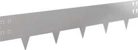 vidaXL Περίγραμμα γκαζόν 10 τμχ. 100 x 20 cm Ανοξείδωτο Ατσάλι Ασημί