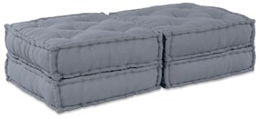 vidaXL Modular Καναπές 2 Θέσεων Μετατρέψιμος Γκρι Υφασμάτινος