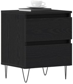 vidaXL Κομοδίνα 2 τεμάχια Μαύρη Δρυς 40x35x50 εκ Επεξεργασμένο Ξύλο