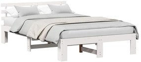 vidaXL Σκελετός Κρεβατιού Λευκό 120 x 190 cm Μασίφ ξύλο πεύκου