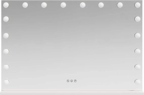 vidaXL Καθρέφτης Vanity LED Λευκό 80 x 10 x 52,5 εκ Γυαλί και Χάλυβας