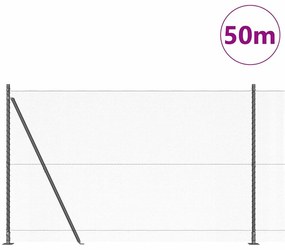 vidaXL Φράχτης με Στήλες. Γκρι 1.4 x 50 m Ατσάλι με επικάλυψη PVC