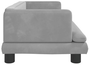 vidaXL Κρεβάτι Σκύλου Ανοιχτό Γκρι 80 x 45 x 30 εκ. Βελούδινο