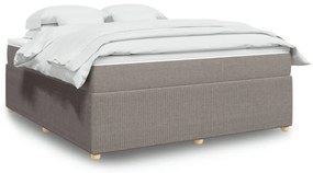 Κρεβάτι Boxspring με Στρώμα Taupe 180x200 εκ. Υφασμάτινο - Μπεζ-Γκρι