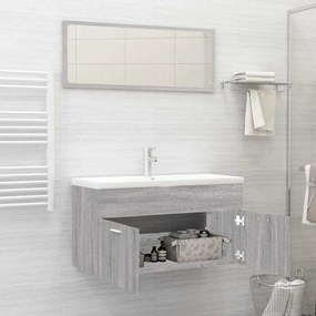 vidaXL Σετ Επίπλων Μπάνιου 2 Τεμαχίων Γκρι sonoma από Τεχν. Ξύλο