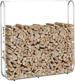 vidaXL Ράφι Καυσόξυλων 150x25x150 εκ. Γαλβανιζέ Ατσάλι